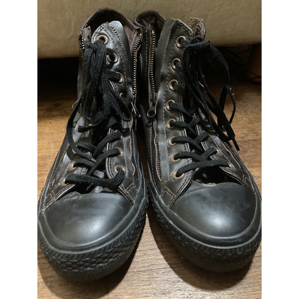Converse Chuck Taylor Zip Mens 7 Brown Leather High Top 140002C